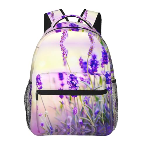 Sac à dos en toile OdDdot léger pour soulager le dos avec style floral lavande élégant