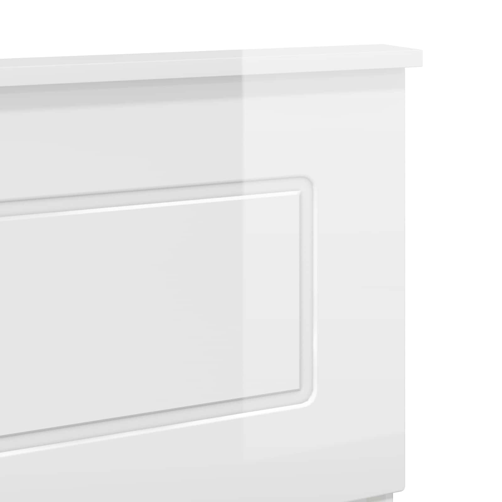 Cabecero de cama de madera blanco brillante de 203 x 90 cm, moderno cabecero de cama para dormitorio, fácil de limpiar, duradero, fácil montaje, elegante acabado en la pared para camas y