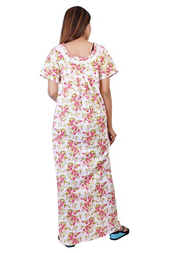 Image of Women's Cotton Block Print Knee Length Nighty