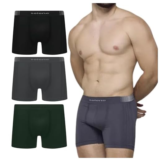 Kit 03 Cueca Boxer Sem Costura Selene Microfibra Box Masculina Adulto | Sortidos - 04 | M