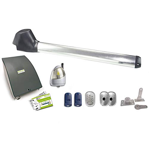Made in Italy apricancello ideale per funzionare cancelli fino a 4 m/350kg. Garantisce prestazioni a lungo termine in tutte le condizioni atmosferiche. Ideale per uso domestico o commerciale. Viene fornito con 12 VDC 500 mm corsa lunga telescopica attuatore. Massime prestazioni scatola di controllo con morbido stop, ASR gestione sistema di inversione automatica, carica batterie e pannello solare a bordo. Batteria e pannello solare non sono inclusi, ma possono essere acquistati come accessori opzionali