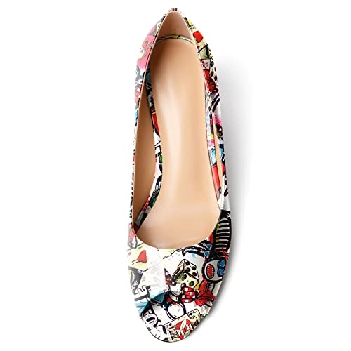 Mettesally Peep Toe Heels For Women Heeled Pumps Slip On Solid Shoes Patent Chunky Low Heel Pumps Wedding Party Shoes Multi Color Us9.5 #TOP2