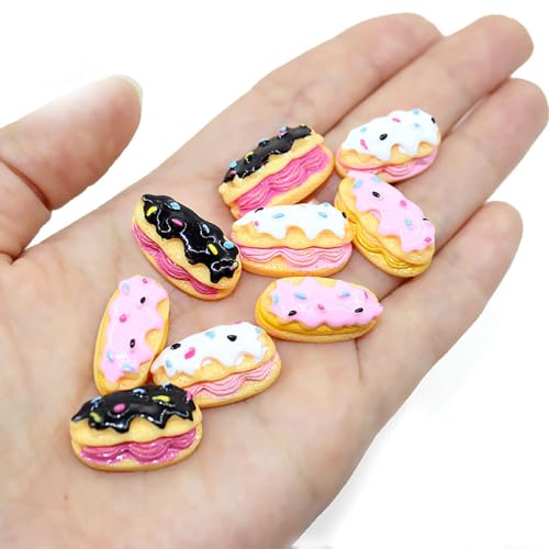 Image of Ulalaza 50 pcs Slime Charms Mixed Set Resin Flatback Making Supplies for DIY Craft Making and Ornament Scrapbooking Beads Assorted Candy Fruit Cake Ornament