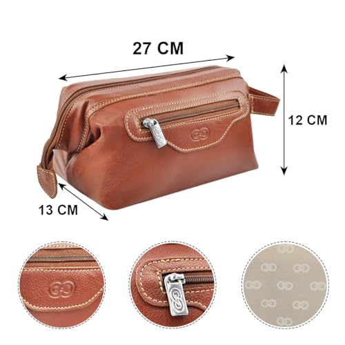 Bolsa Necessaire VERONA em Couro (Pinhão)