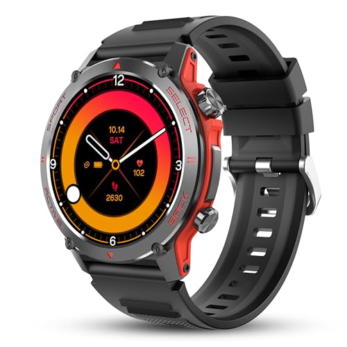 Popglory Reloj Inteligente Hombre, 1,43” AMOLED Smartwatch Deportivo con Llamadas Bluetooth y Responder WhatsApp, Pulsometro, SpO2, Sueño, Podómetro, 110+ Deportivos Pulsera Actividad para Android iOS