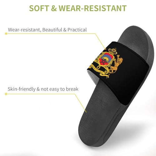 Morocco Coat of Arms Moroccan Non Slip Slides Sandals for Women Men Quick Drying Shower Shoes for Bathroom Pool Beach3