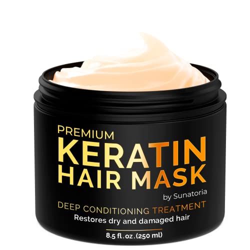 SUNATORIA Keratin Hair Mask – Professional Treatment for Hair Repair, Nourishment & Beauty – Hair Mask for All Hair Types – Vitamin Complex with Omega 3, 9, Vitamin E – Protein Nourishment Masque