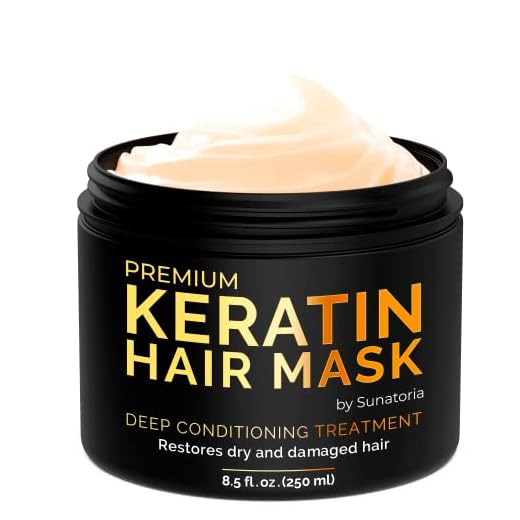 SUNATORIA Keratin Hair Mask - Professional Treatment for Hair Repair, Nourishment & Beauty - for All Hair Types - Vitamin Complex with Omega 3, 9, Vitamin E - Protein Nourishment Masque