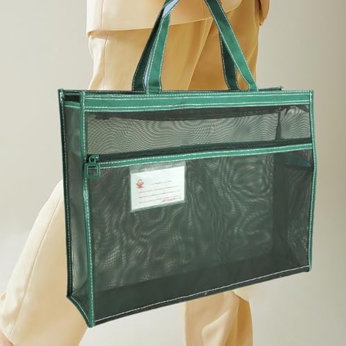 Bolsa de documentos con cremallera de malla impermeable y transparente tamaño A3 3