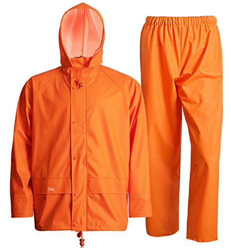 Navis Marine Rain Suit for Men Heavy Duty Workwear Waterproof Jacket with Waist