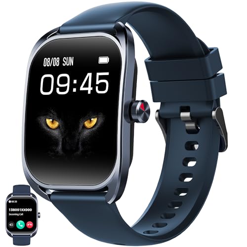 Relojes inteligentes para hombre (contestar/hacer llamadas), pantalla curva de 2 pulgadas HD reloj de seguimiento de fitness con monitor de presión arterial/frecuencia cardíaca, SpO2, más de 100