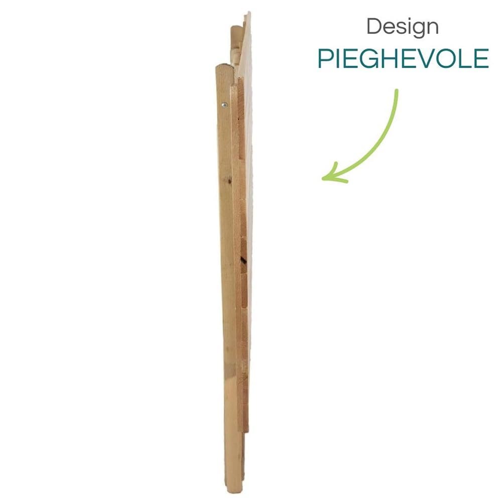 PALUPLUS Tavolo Pieghevole da Giardino in Legno di Faggio, Misura 80x60x72 cm, Tavolino Richiudibile dal colore Naturale, Tavolo da Picnic, Campeggio, Terrazzo -269C
