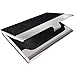 Bolier Business Card Holder, Professional Business Card Case Stainless Steel and PU Leather Business Cards Holder for Men and Women, Black