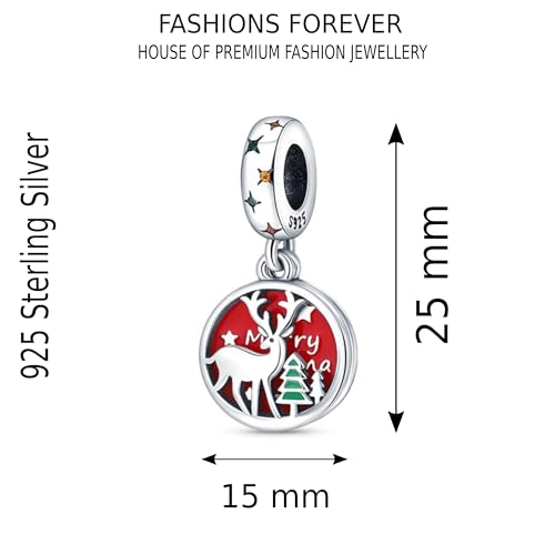Abalorio circonitas plata 925 reno navidad compatible Pandora 2