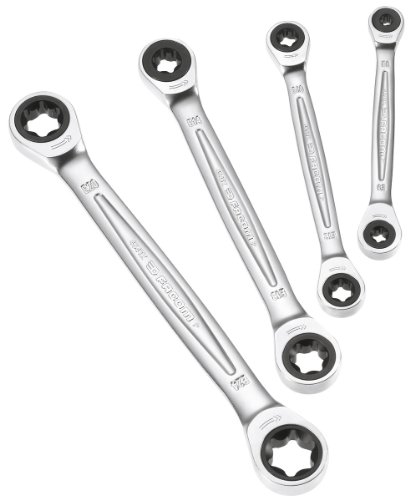FACOM Jeu de 4 Clés Polygonales Torx à Cliquet Précises Rapides et Innovantes - 464TX.J4PB