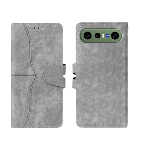 Image of amazon basics Vivo X300FE 5G Flip Cover | Card Pockets Wallet & Stand | Flip Cover for Vivo X300FE 5G (Gray)