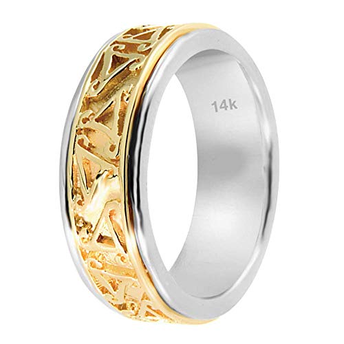 Wedding Band Celtic Knot – Handmade Irish Jewelry 14k Two Tone Gold...