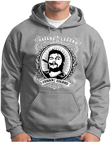 Sweat à capuche Kuban Cigars Che Viva LA Revolution Homme Gris mélangé