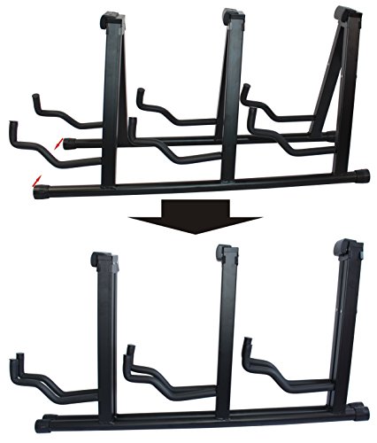 YMC Universal Folding Triple Guitar Stand with Secure Lock - for Acoustic and Electric Guitar - Thumbnail 3