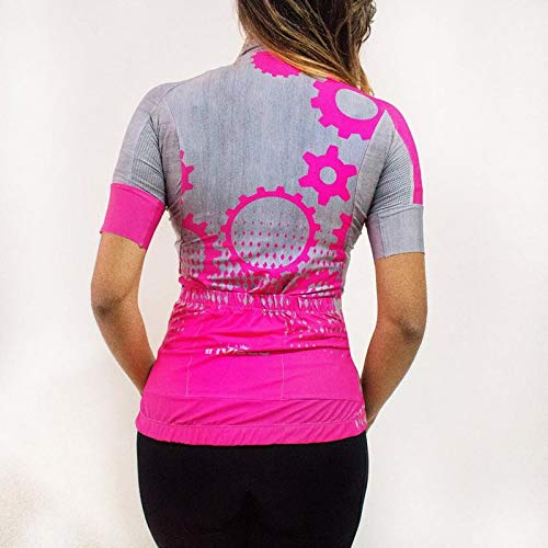 CAMISA CICLISMO ELITE CATRACA ROSA FEMININA MANGA CURTA - GG