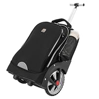 19 Inches Rolling Laptop Bag with Big Wheels, Carry On Strapless Travel Bag, Water Resistant Stylish, Stable Durable Quiet Wheels, Easy to Climbing Up or Down Stairs for Student Travel and Business