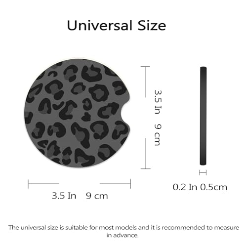Portavasos para carro caucho negro leopardo 2 piezas miniatura 3