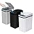 3 Pack Bathroom Trash Can with Lid, 2.5 Gallon Small Slim Trashcan, Automatic Trash Can Touchless, Motion Sensor Waterproof Plastic Trash Bin for Bedroom Kitchen Office Living Room (Black+Gray+White)