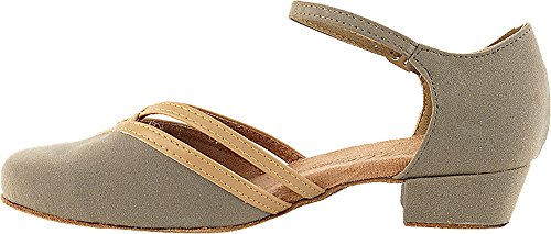 Womens Ballroom Dance Shoes Party Salsa Practice Shoes Brown Nubuck 8881Eb Comfortable - Very Fine 1" Heel 8 M Us [Bundle Of 5] #TOP3