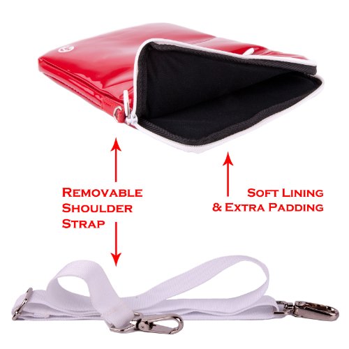 Hand Stitched Vangoddy Ipad Tablets Red Gloss Clutch Hydei Case Triple Layered With Interior Scratch Resistant Ultra Soft Suede, Padded Walls, And Exterior Reinforced Patent Leather!!! #TOP3