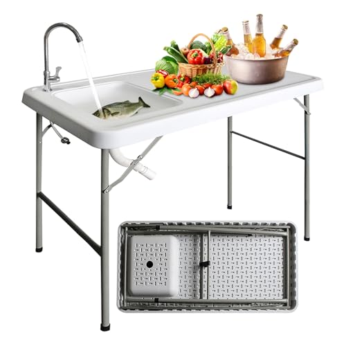 Timoau Portable Fish Cleaning Table with Sink – 42.5