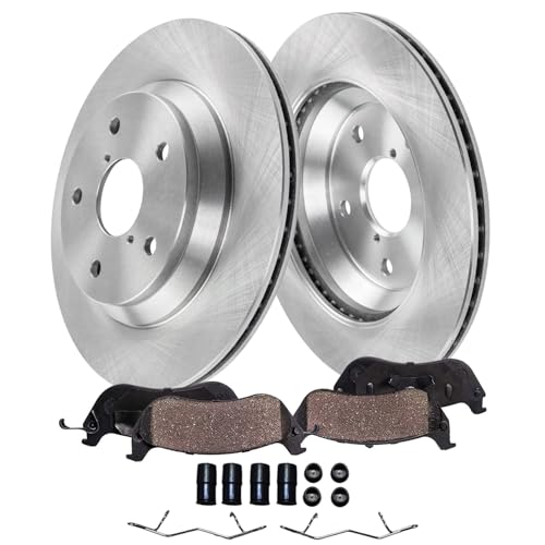 Image of Detroit Axle - Rear Brake Kit for 2019 2020 2021 2022 2023 | Subaru Crosstrek w / Electric Parking Brake, Disc Brake Rotors Ceramic Brake Pads w / Hardware Replacement 11.22 inch inch Rotors