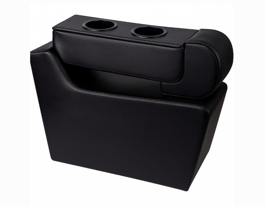Decode Car Center Armrest Console Cum External Seat for NEXA XL -6 Six Seater (Black) with 2 Water Bottle/Glass Holders-image-4