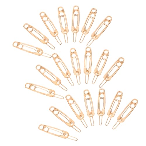 ERINGOGO 24個ゴールドメタル平面ヘアピン レディース用シンプル光沢別針 髪留め バングス用 軽量耐久性あり トレースレス おしゃれヘアアク