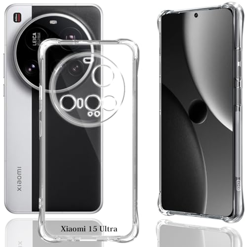 AQXNG Xiaomi 15 Ultra 専用ケース クリア 対応 シャオミ 15 Ultra カバー TPU 米軍MIL規格 【 エアバッグ 耐衝撃 携帯便利 ワイヤレス充電対応 すり傷防止 軽量 スリム 】 対応 Xiaomi Mi 15 Ultra スマホ 保護カバー クリア