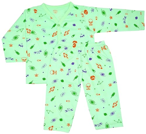 Image of Dreamee Fashions - Newborn Baby Boys and Baby Girls Full Sleeve Dress Sets, 100% Cotton Jhabla Sets, Pack of 3 (Prints May Vary)