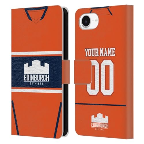 Coque iPhone 16e Edinburgh Rugby portefeuille cuir avec rangements cartes