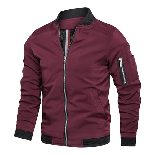 Men's Windbreaker Bomber Jackets Lightweight Water-Resistant Windproof Spring Fall Winter Stylish Jackets