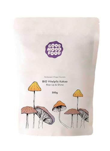 Goodmoodfood Bio Vitalpilz Rohkakao Rise Up & Shine 500g – Nachhaltig & vegan - Energiequelle - Wellness & Gesundheit