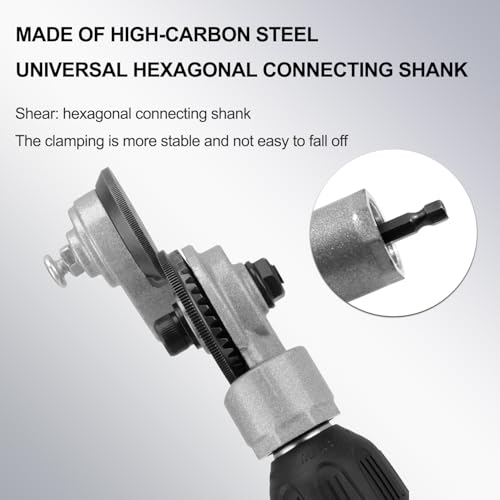 Image of Metal Nibbler Drill Attachment - Electric Drill Shears Attachment Cutter Nibbler, Sheet Metal Cutter Tool Adapter, Specifically Designed for Cutting Flat Metal Sheets of 21 Gauge and Below