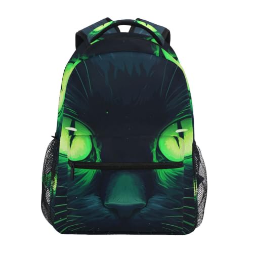 Sac à dos scolaire œil de chat vert pour une rentrée stylée