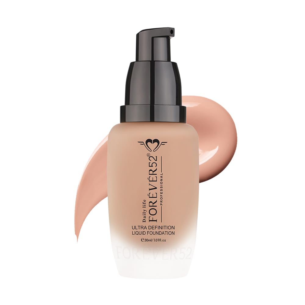 Ultra Definition Liquid Foundation|24H Wear, Medium to Full Coverage, Long Lasting, Anti-Aging, Satin Finish| All skin types - Chocolate Mousse (FLF008) 30ml