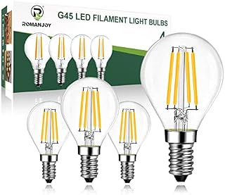 ROMANJOY Dimmable E14 LED Light Bulb, P45 G45 Golf Ball Bulbs Vintage Filament Lightbulbs, E14 Small Edison Screw Bulbs Warm White 2700K, 4W SES Bulb 40W Equivalent, Pack of 4