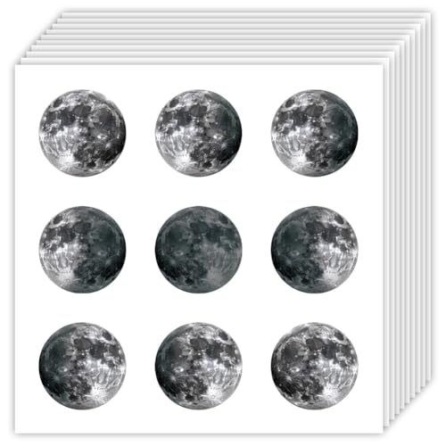 OLYCRAFT 180Pcs Moon Phase Stickers 20 Sheets Celestial Star Sky