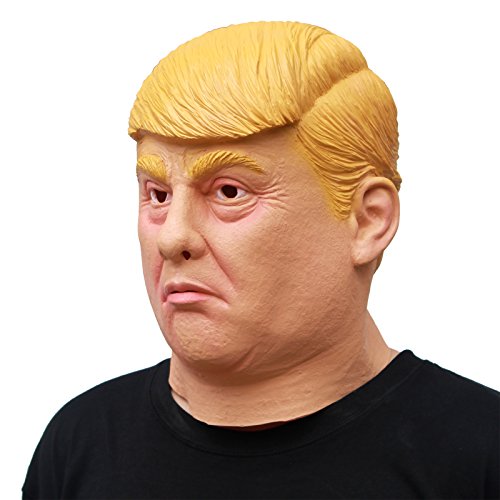 PartyCostume Deluxe Novità Halloween Costume Festa Latex Uomo Testa Maschera Donald John Trump
