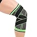 Liberi la nave dagli Stati Uniti Pressurized Fitness Running Ciclismo Fasciatura Supporto per ginocchio   Manicotto per cuscinetto di compressione sportivo in nylon elastico - Verde, XXXL,
