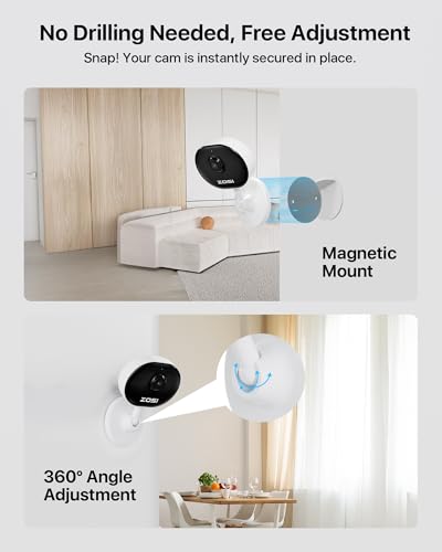 ZOSI Indoor WiFi Camera,1080P Home Mini CCTV Dome Camera, House Security Camera for Elder/Baby/Dog/Pet Monitor with App, Day and Night Video, Alexa enabled, Human/Motion Detection, 2 Way Audio - Image 5
