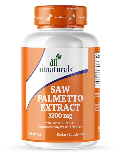 Aitnaturals Saw Palmetto Extract(3200mg) -90 Softgels with Pumpkin Seed Oil(80mg) Herbal Health Supplement Supports Prostate & Urinary Tract Health DHT Blocker | Promotes Hair Growth & Immune System