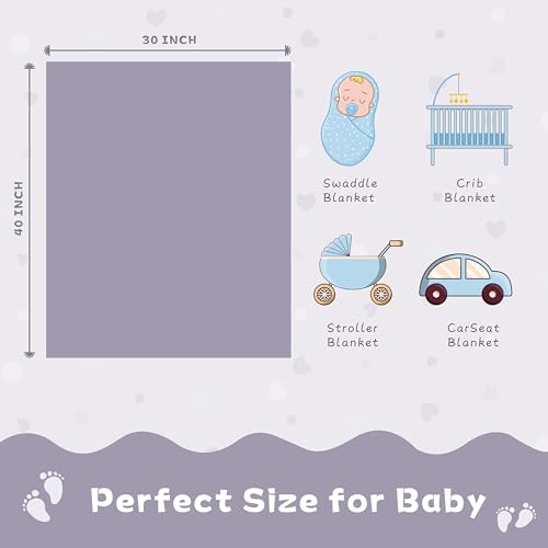 Image of Yurhap Heart Baby Blanket, Love Plush Fleece Baby Blankets for Girls Boys | Soft Sherpa Baby Girl Blanket for Infant Toddler Newborn Gifts, Fluffy Baby Essentials, For Crib Stroller, 30 inchx40 inch, Purple