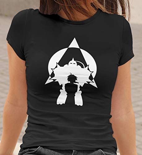 Camiseta Baby Look Fullmetal Alchemist Feminino Preto Tamanho:G