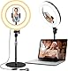 Ringlicht mit Stativ,Ring Light Tisch Selfie Licht Ringleuchte Lichtring,10.5 Zoll 3 Lichtfarben 10 Helligkeiten LED Ring Licht Handy stativ mit licht für Makeup/YouTube/Fotografie/TikTok